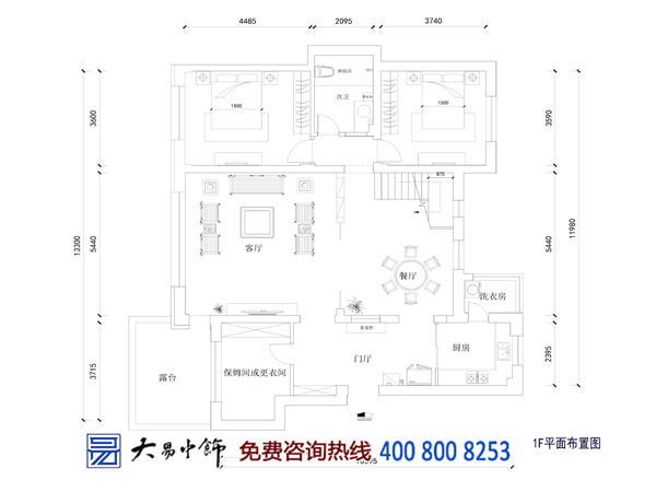 黑龍江哈爾濱280平米中式復(fù)式樓中式裝飾效果圖